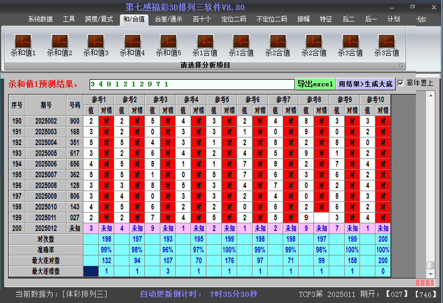 排列三软件杀和值截图2025012