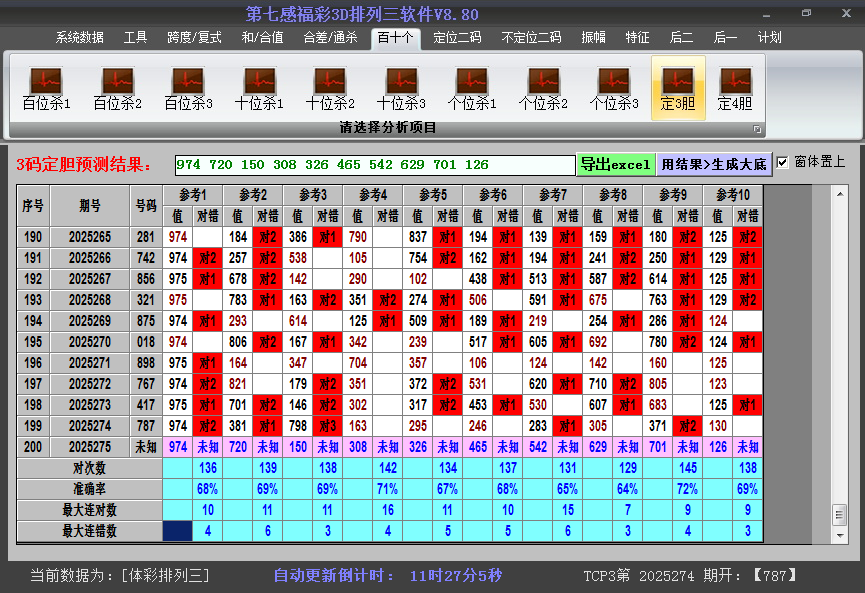 排列三胆码截图2025275