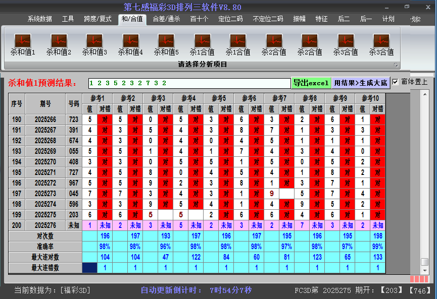 福彩3d软件杀和值截图2025276