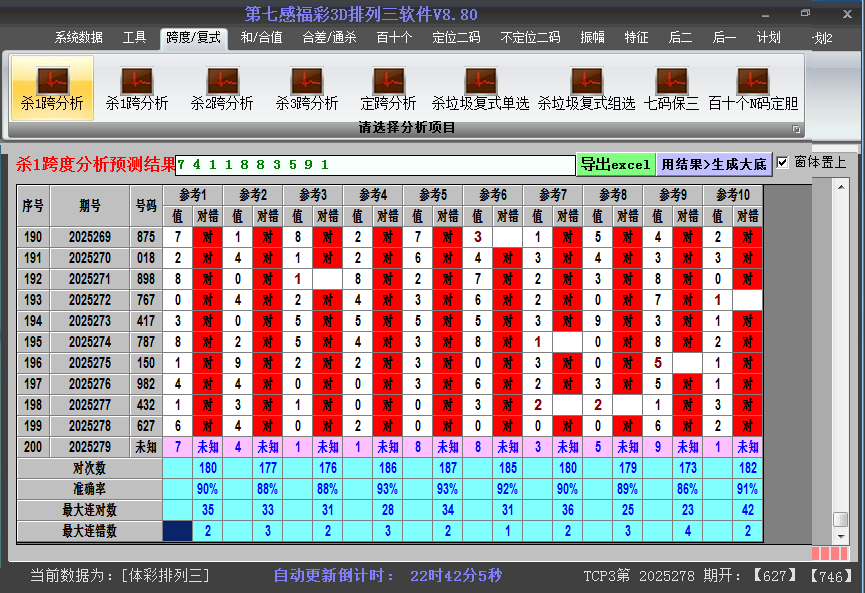 排列三软件杀跨度截图2025279