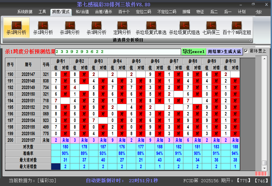 福彩3d软件杀跨度截图2025157